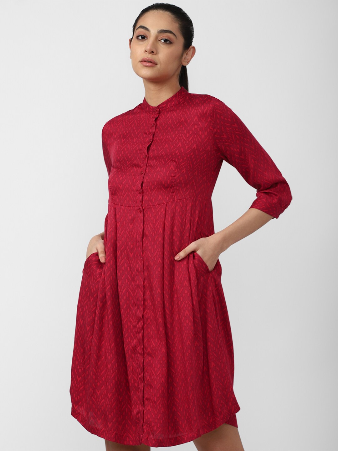

Van Heusen Woman Women Maroon Shirt Dress