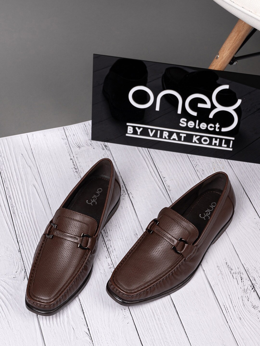 

One8 Men Brown Solid Formal Loafers