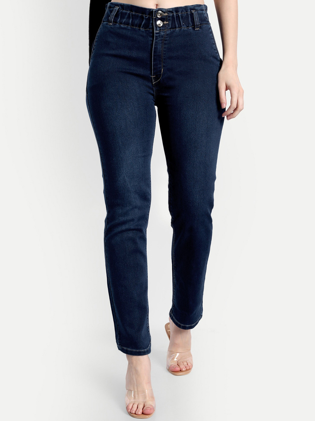 

Next One Women Navy Blue Slim Fit High-Rise Stretchable Jeans