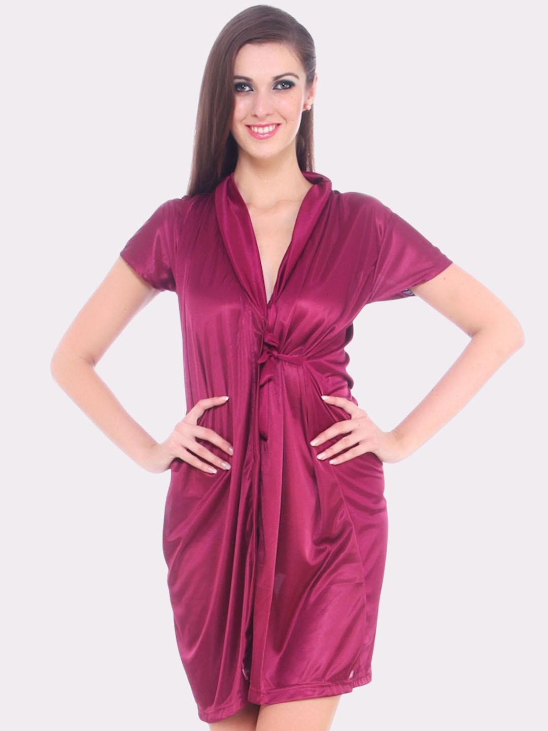 

Fasense Women Pink Solid Robe