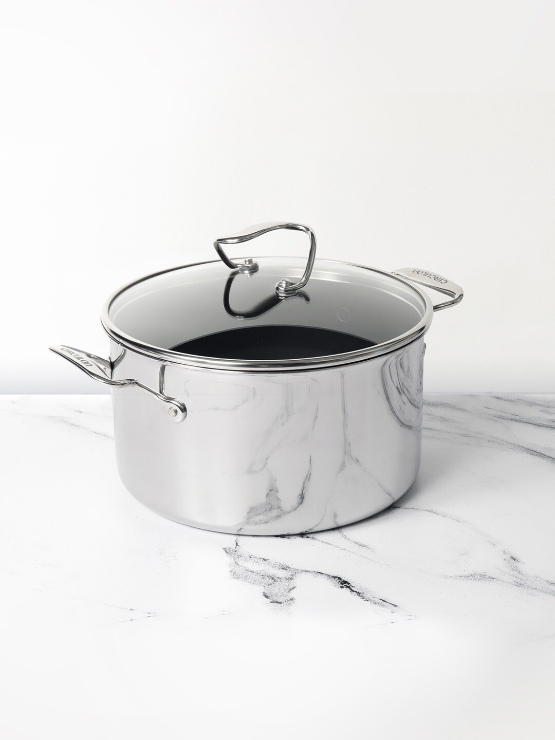 

MEYER Silver-Toned Stainless Steel Non-stick Casserole/Biryani Pot