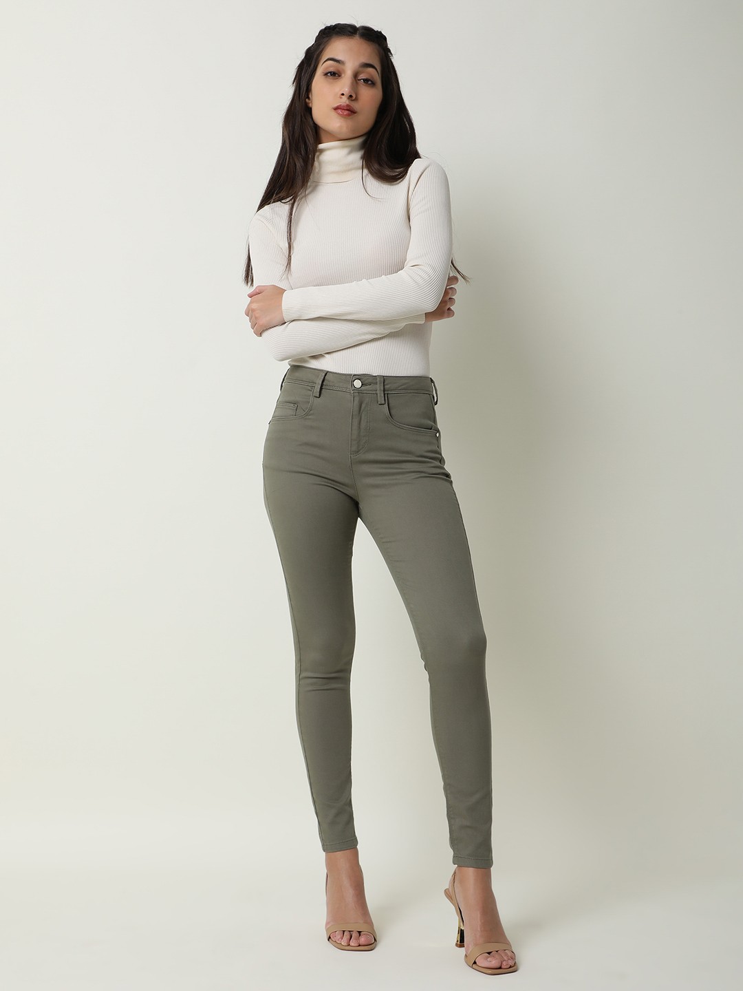 

RAREISM Women Green Slim Fit Jeans