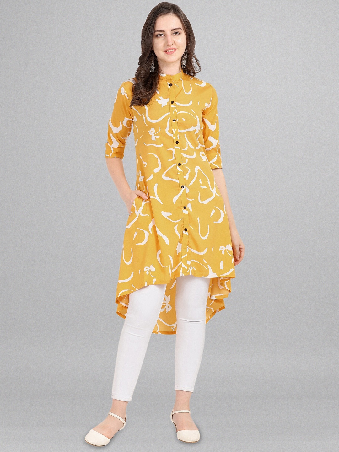 

Fashfun Women Yellow & White Printed Kurti