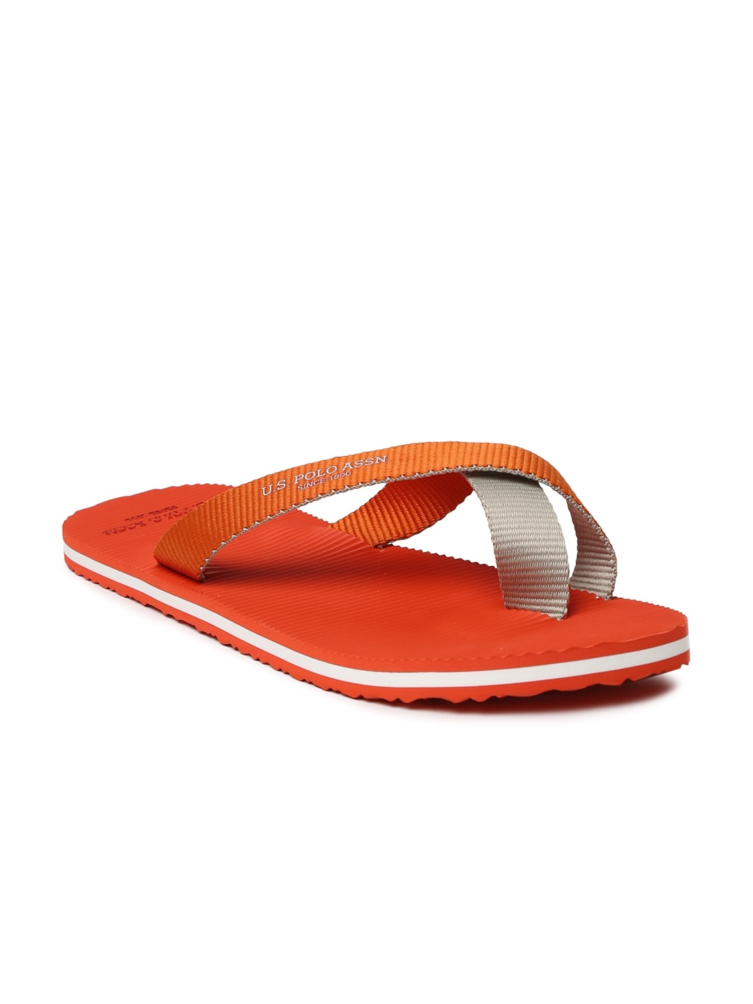 

U.S. Polo Assn. Men Orange Jackson Flip-Flops