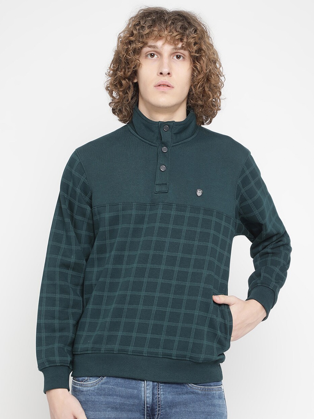 

Octave Men Blue Checked Sweatshirt