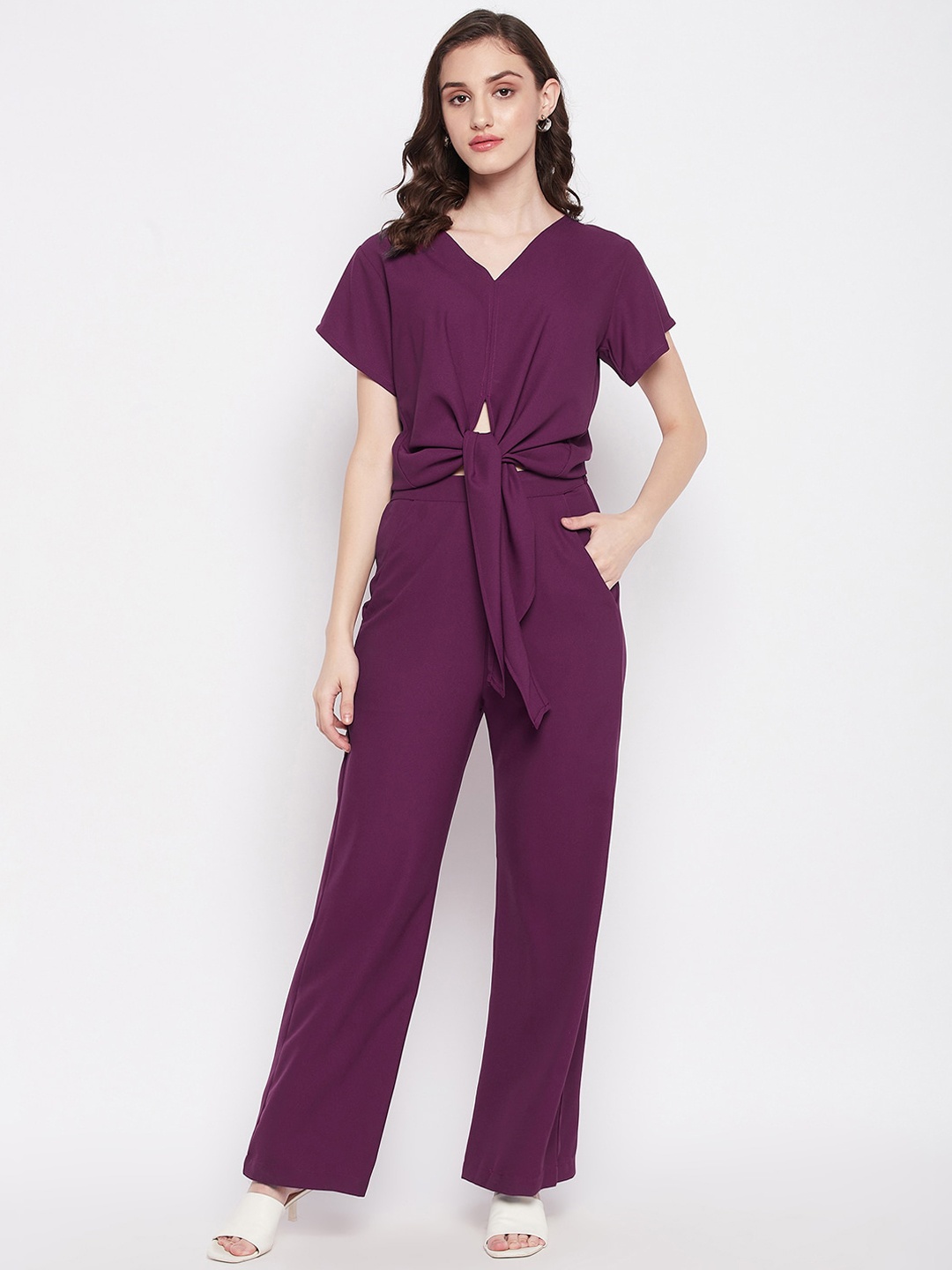

Fashfun Women Purple Solid Co-Ords