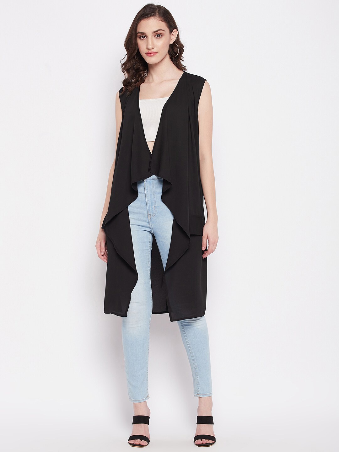 

Fashfun Women Black & Black Longline Shrug