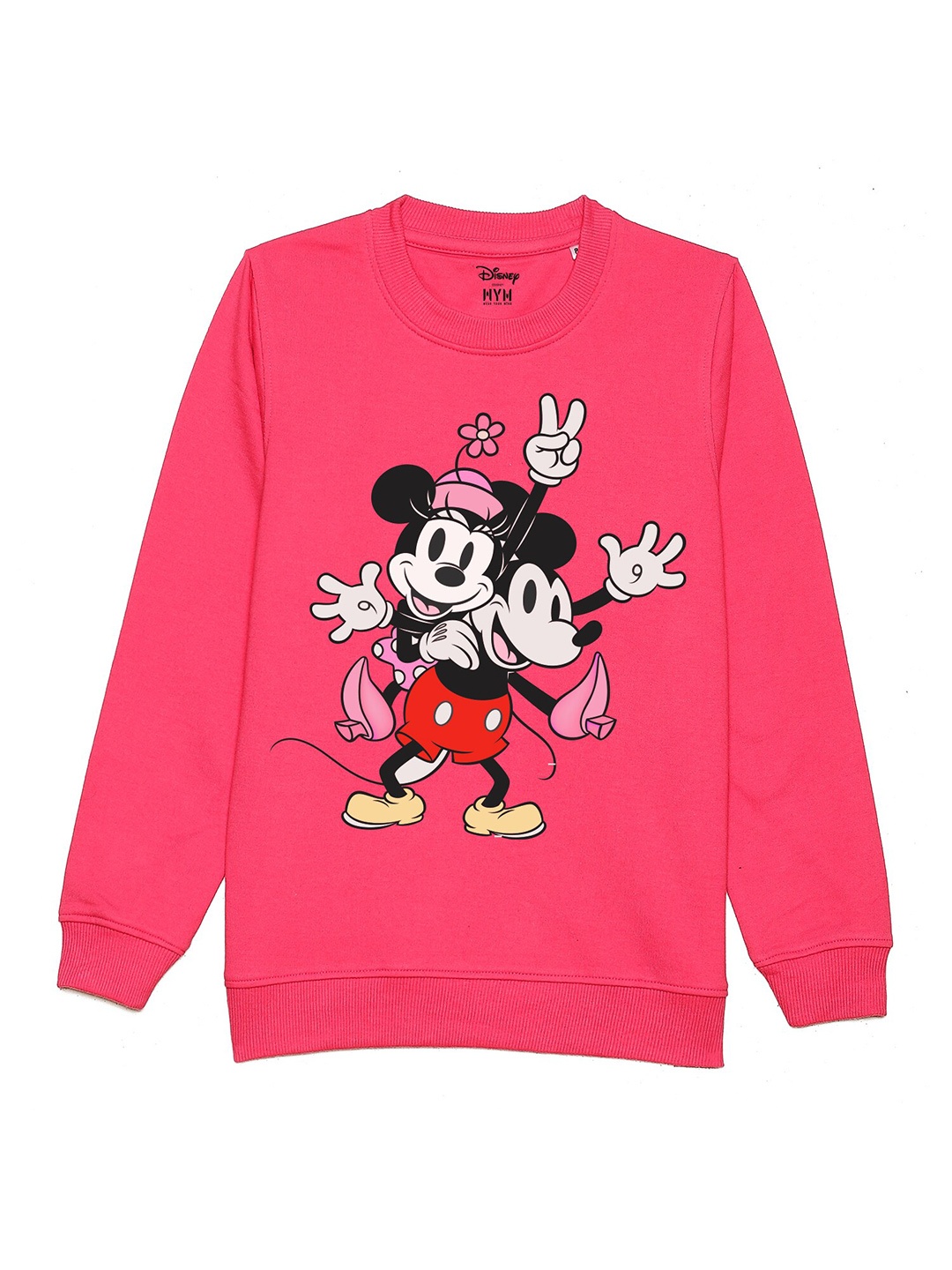 

Disney by Wear Your Mind Kids Pink Mickey & Minnie Printed Sweatshirt