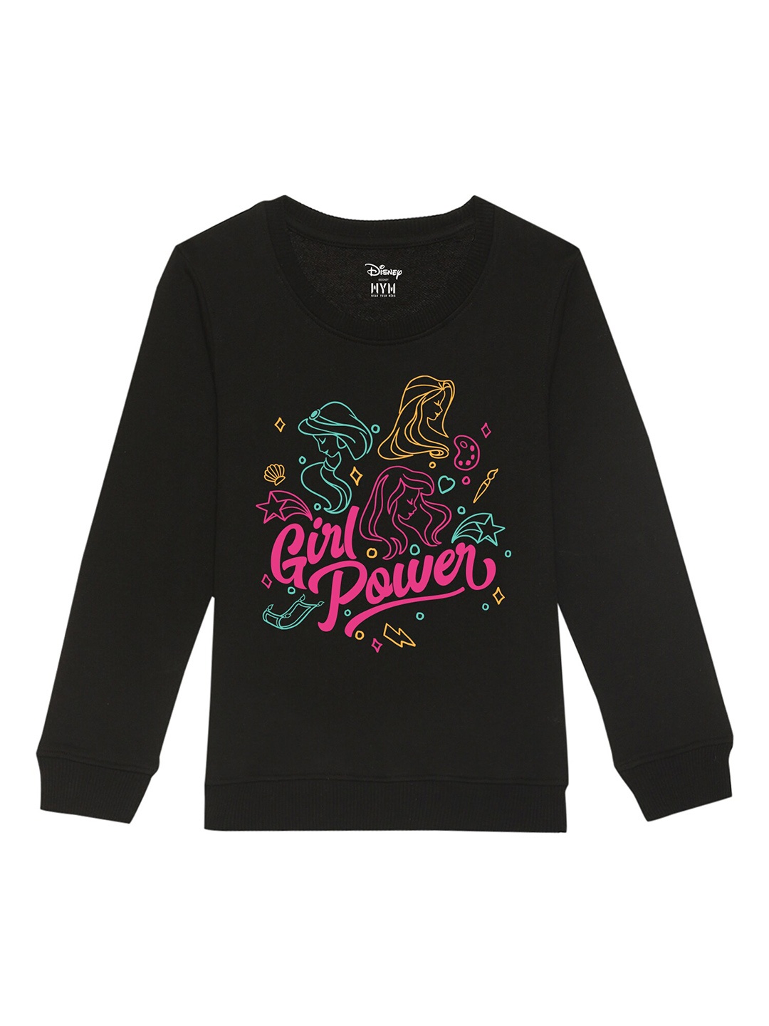 

Disney by Wear Your Mind Girls Black Printed Sweatshirt