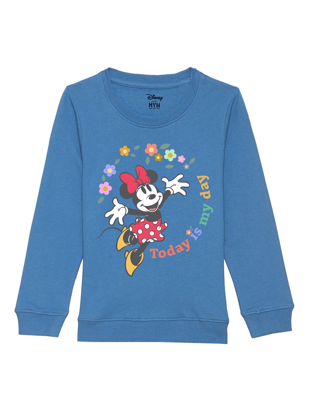 

Disney by Wear Your Mind Girls Blue Printed Sweatshirt