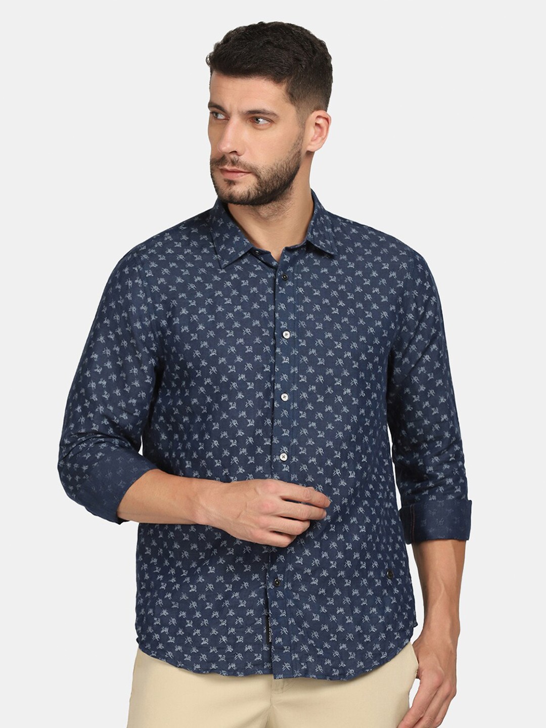 

Blackberrys Men Slim Fit Printed Casual Shirt, Blue
