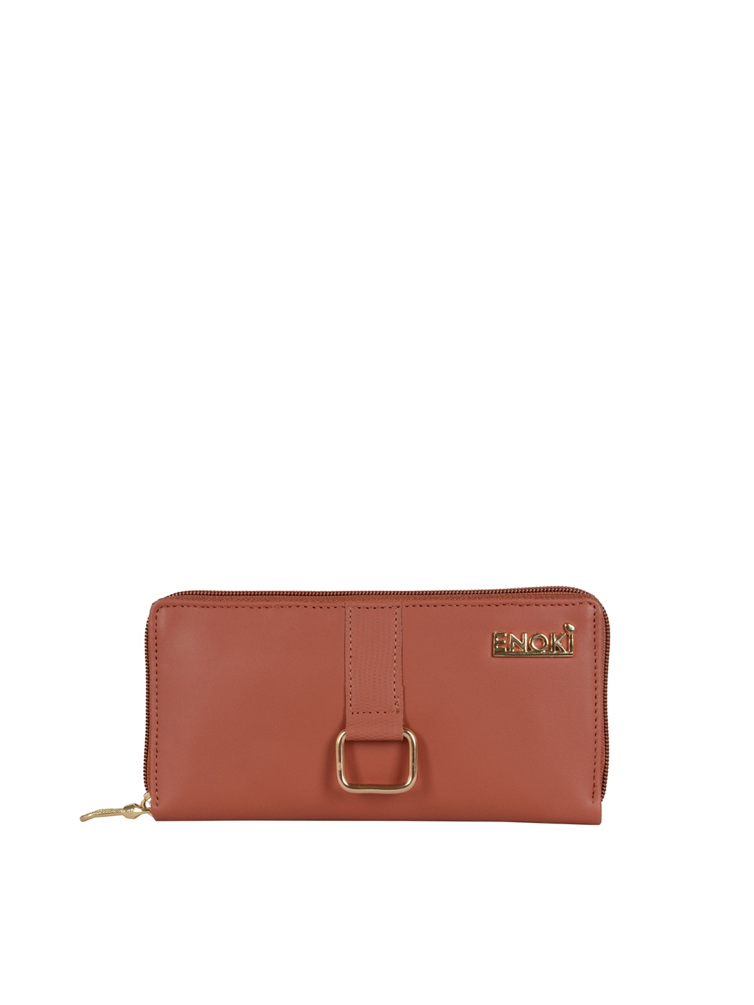 

ENOKI Women Peach-Coloured Zip Around Wallet