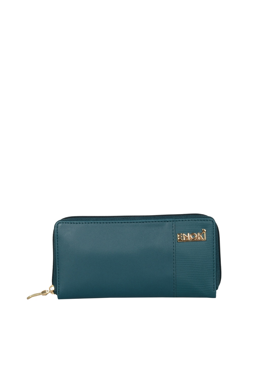 

ENOKI Women Teal Zip Detail Zip Around Wallet