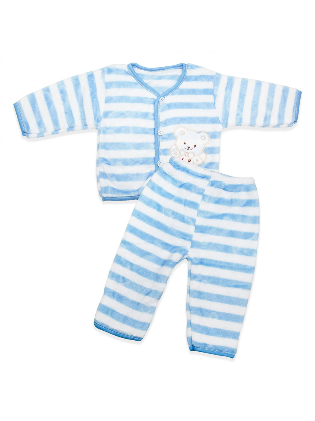 

Born Babies Unisex Kids Blue & White Striped Cardigan