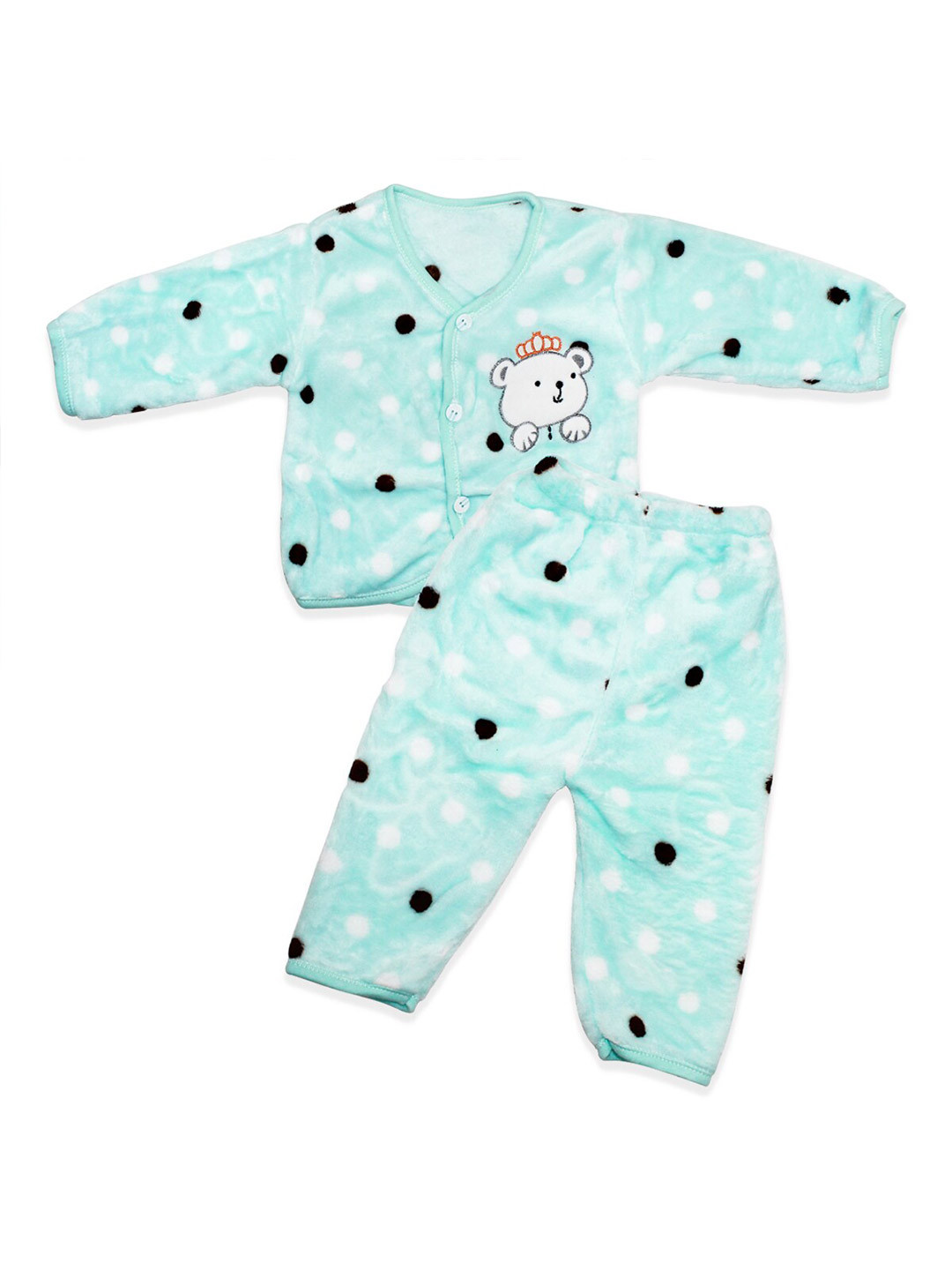 

Born Babies Unisex Kids Green & White Printed Cardigan