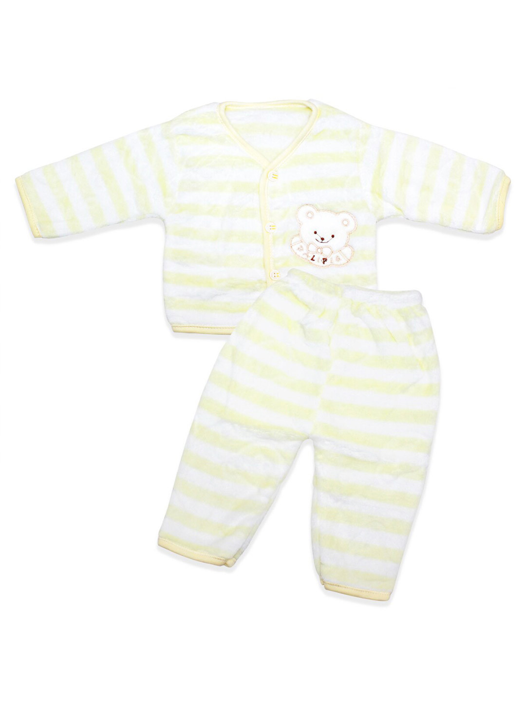 

Born Babies Unisex Kids Yellow & White Striped Cardigan
