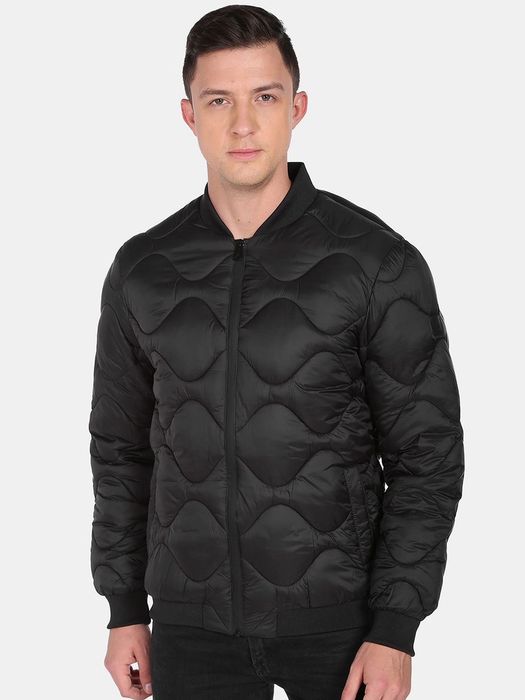 

Arrow New York Men Black Solid Nylon Padded Jacket