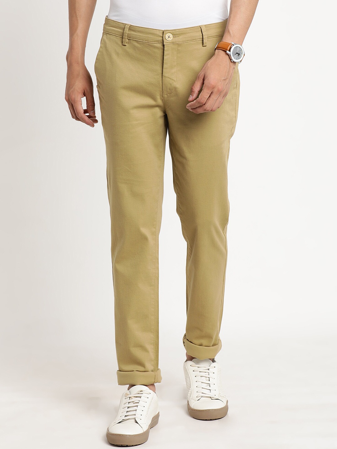 

Turtle Men Khaki Relaxed Skinny Fit Trousers