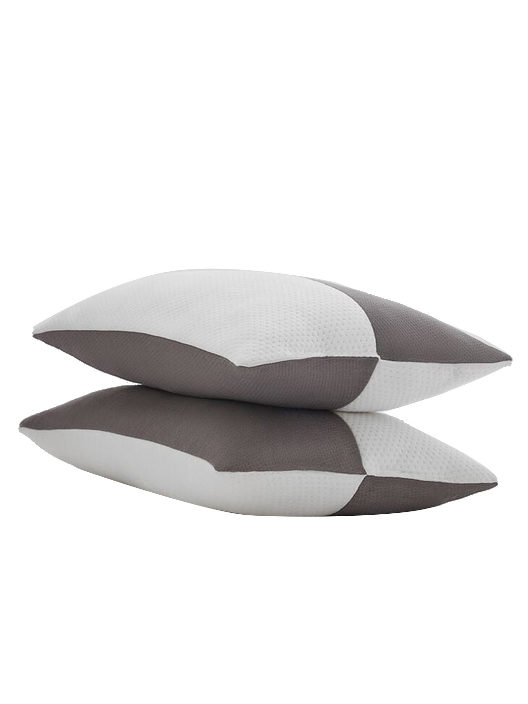 

wakefit Set Of 2 White & Grey 300 GSM Hollow Fibre Sleep Pillows