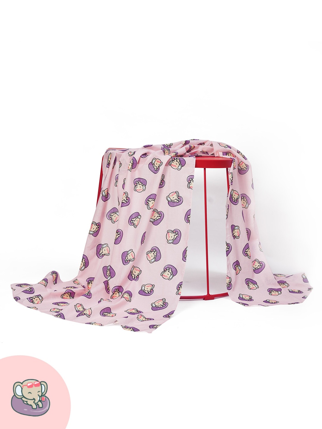 

hexafun Women Pink & Purple Printed Organic Premium Pure Cotton Full Size Stole