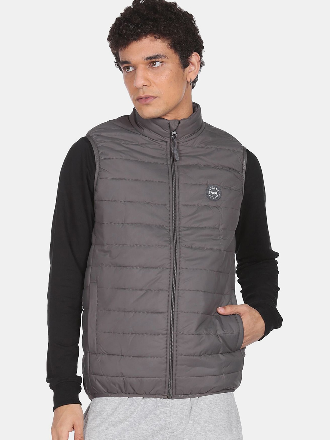 

Flying Machine Men Grey Padded Jacket