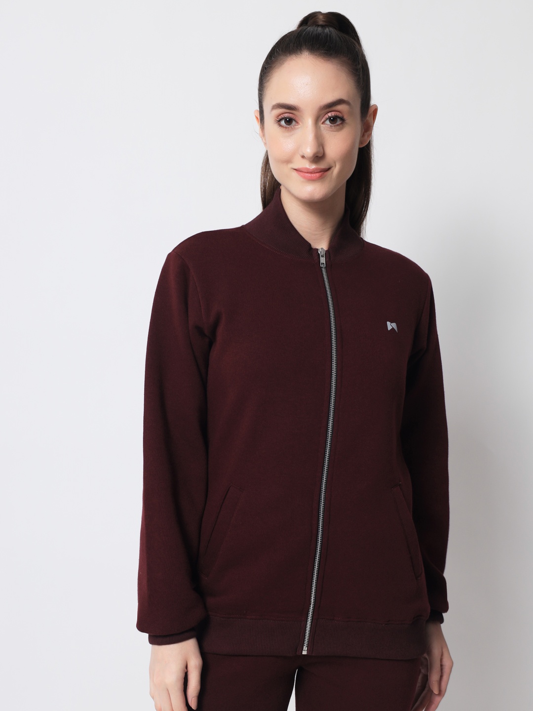 

MUSCLE TORQUE Women Maroon Fleece Sweatshirt