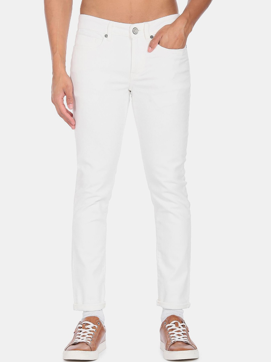

Flying Machine Men White Super Skinny Fit Jeans