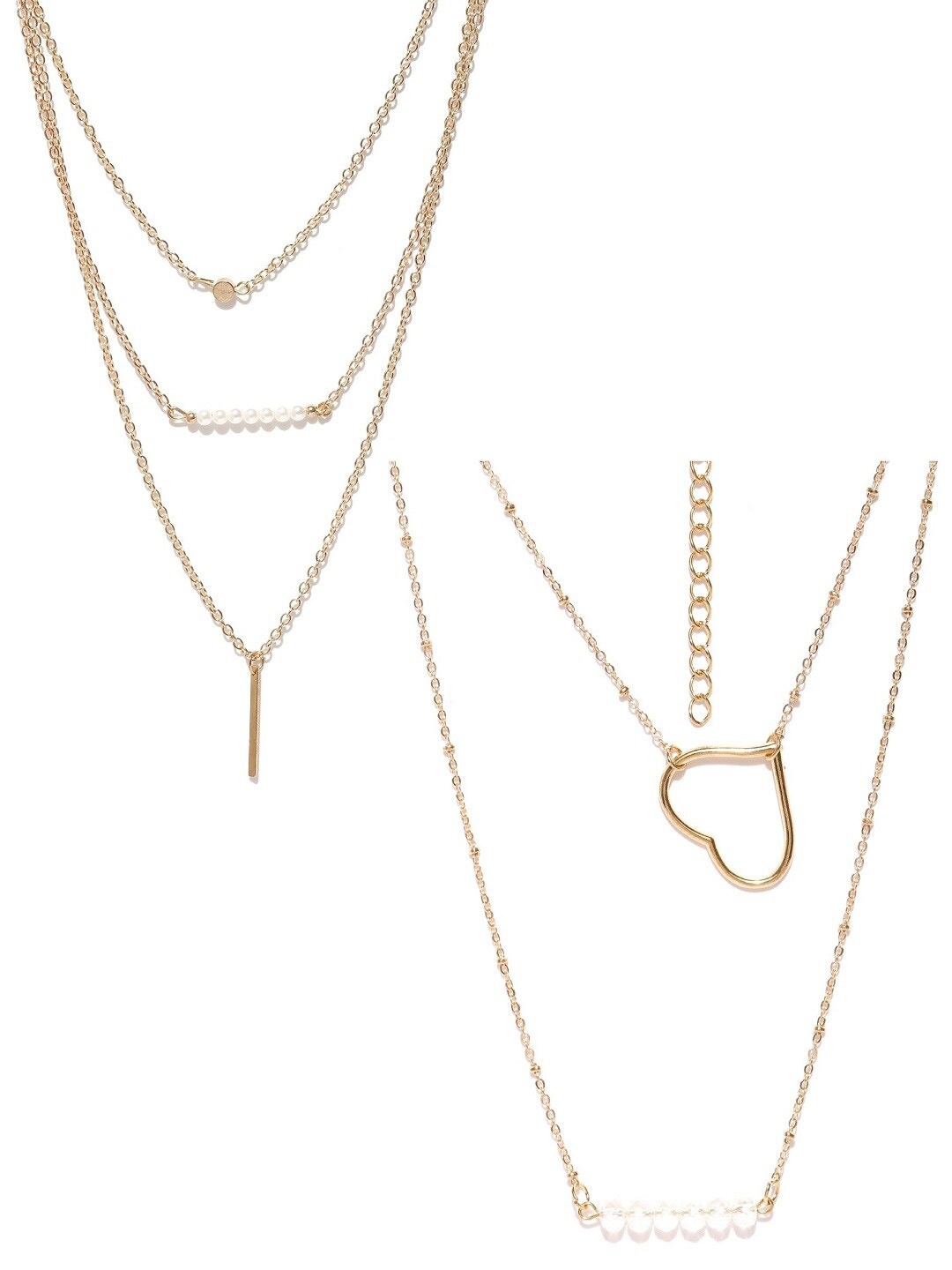 

OOMPH Set Of 2 Gold-Toned Gold-Plated Layered Necklace