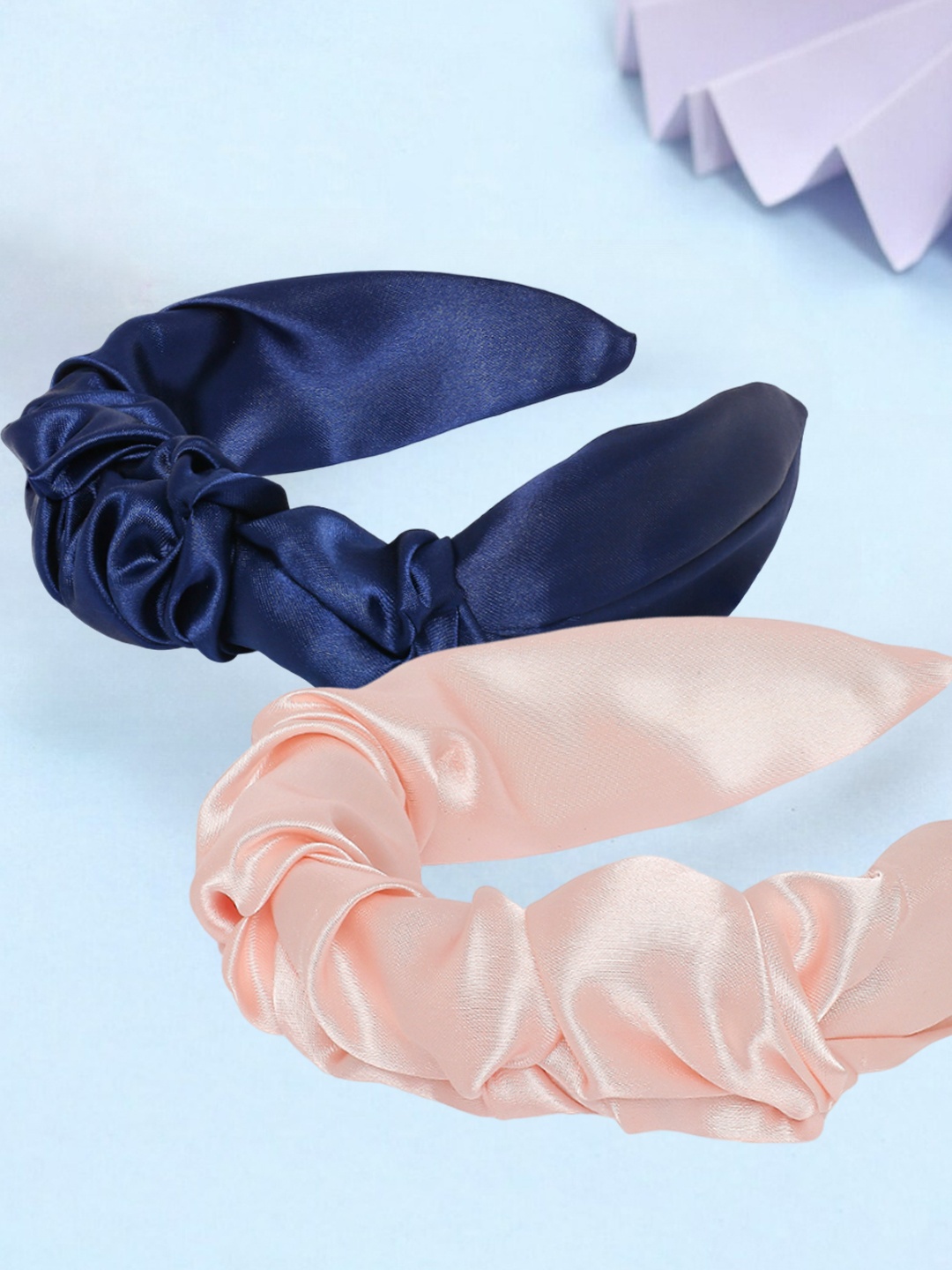 

OOMPH Women Set of 2 Blue & Pink Hairband