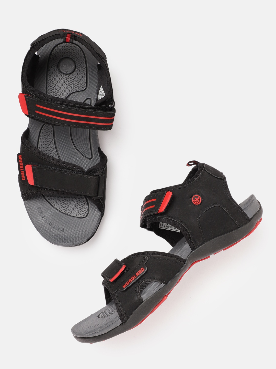 

Woodland Men Black Solid Sports Sandals