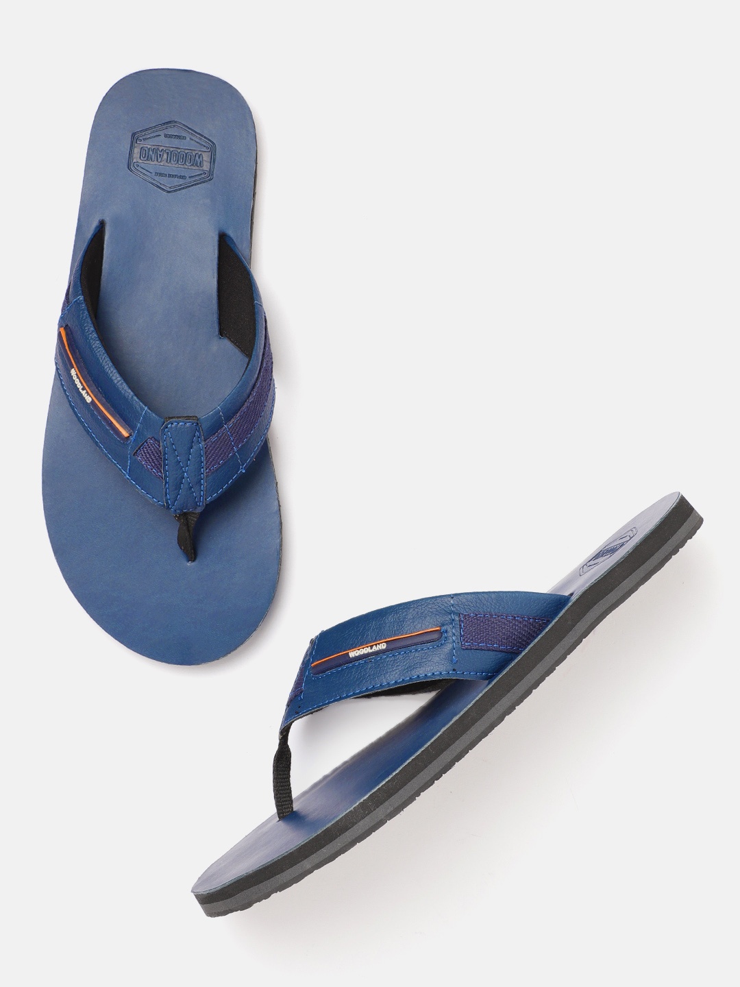 

Woodland Men Navy Blue Solid Thong Flip-Flops