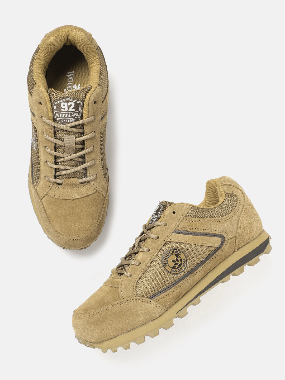 

Woodland Men Leather Sneakers, Camel brown