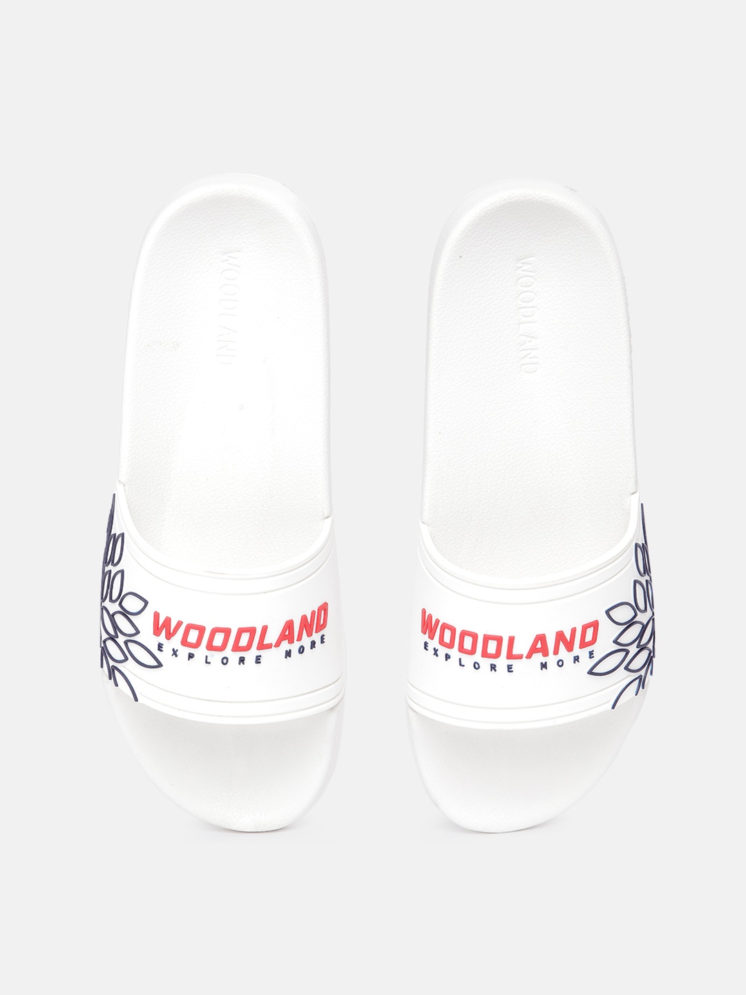 

Woodland Men Brand Logo Print Sliders, White
