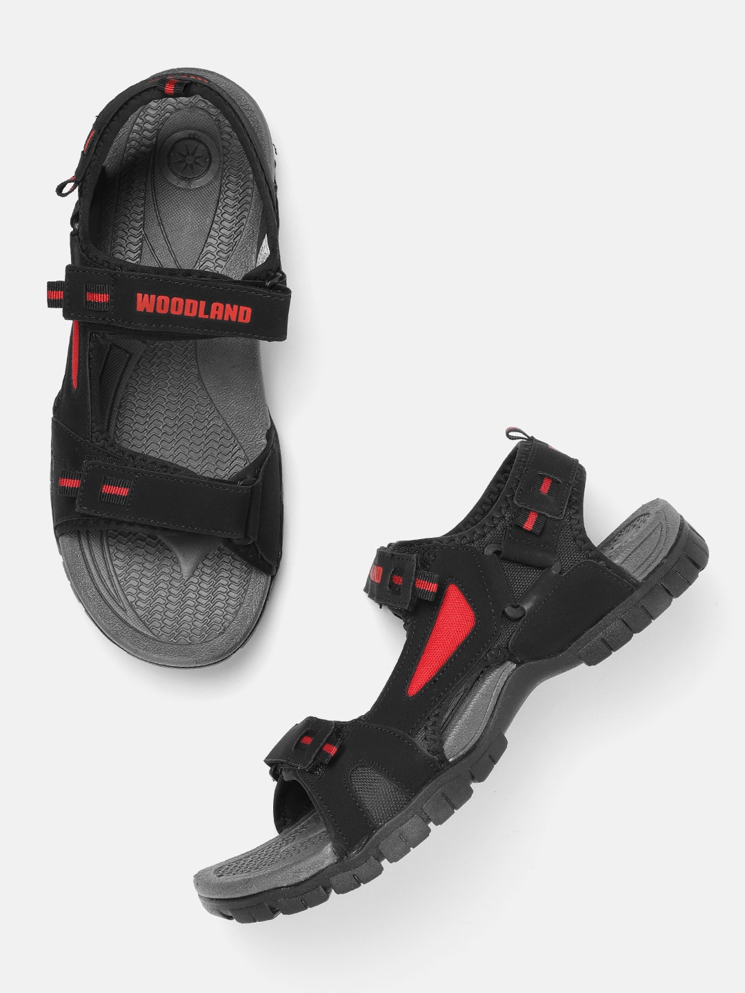 

Woodland Men Black Solid Sports Sandals