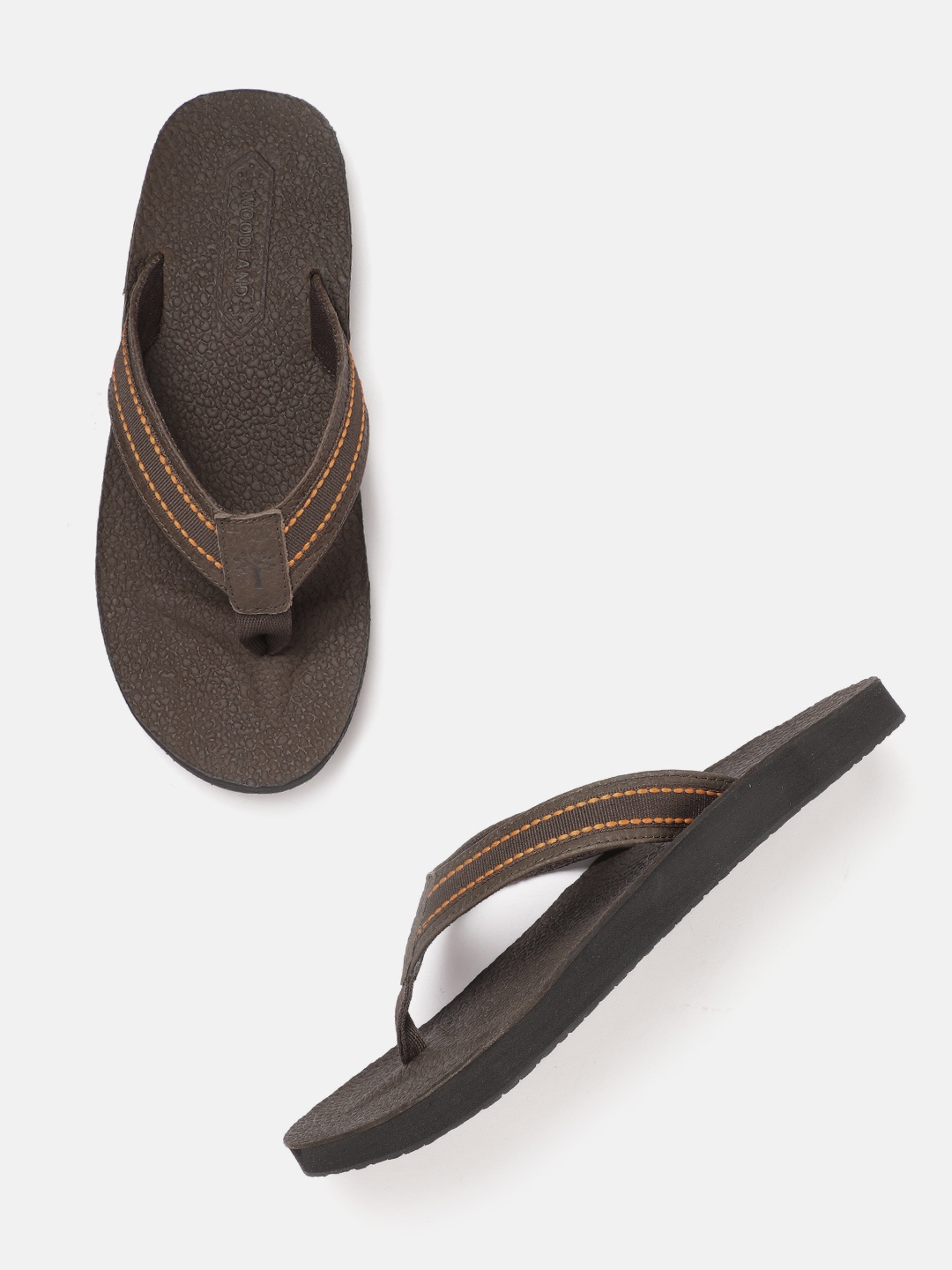 

Woodland Men Coffee Brown Solid Thong Flip-Flops