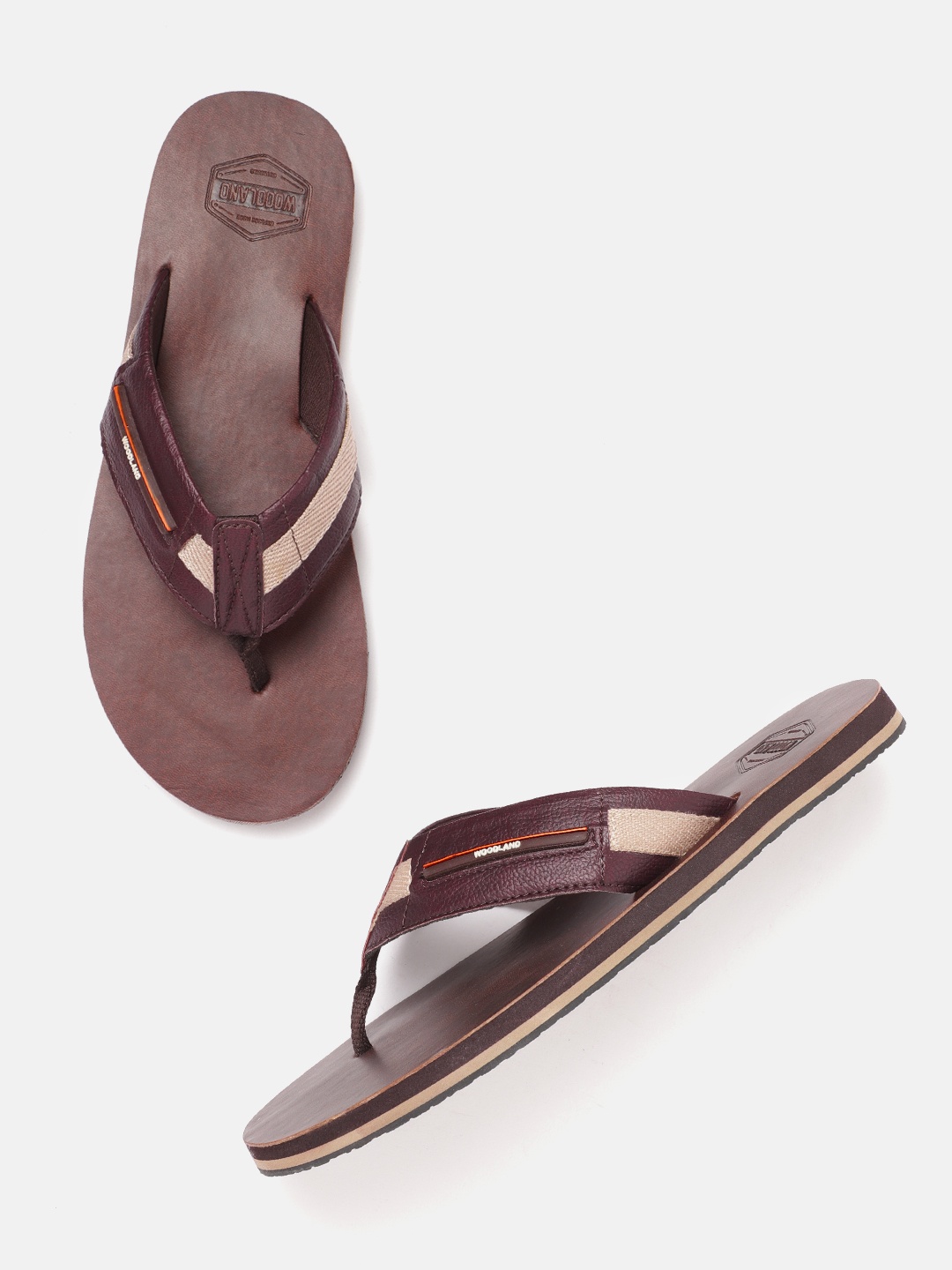 

Woodland Men Brown Solid Thong Flip-Flops
