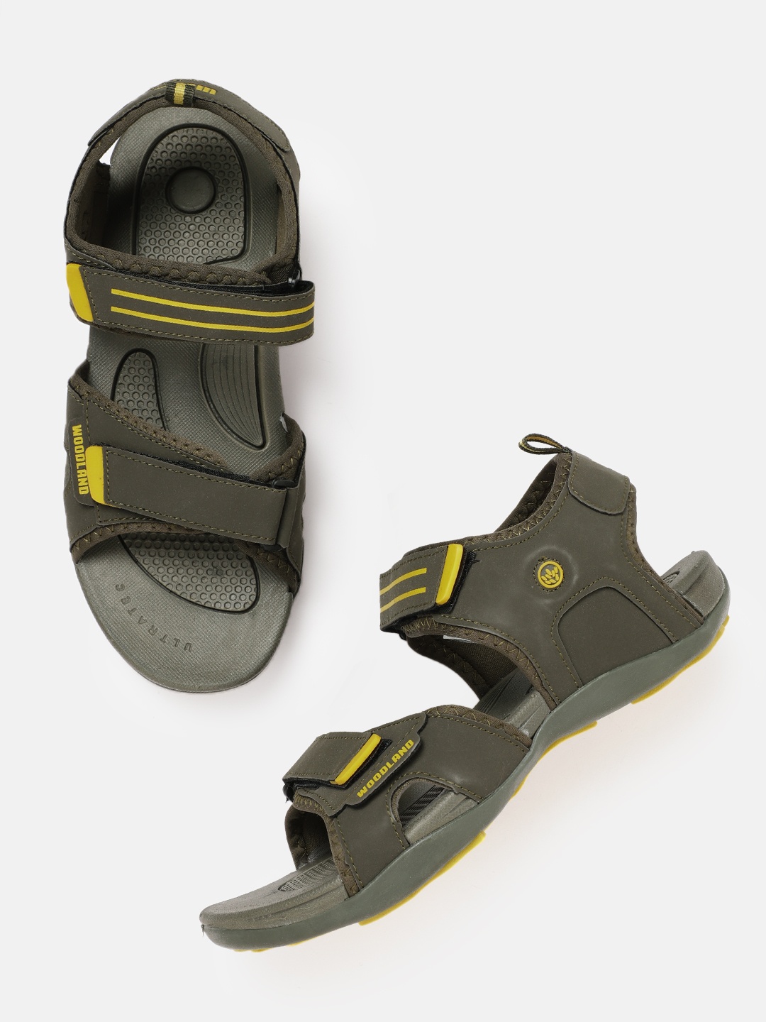 

Woodland Men Olive Green Solid Sports Sandals