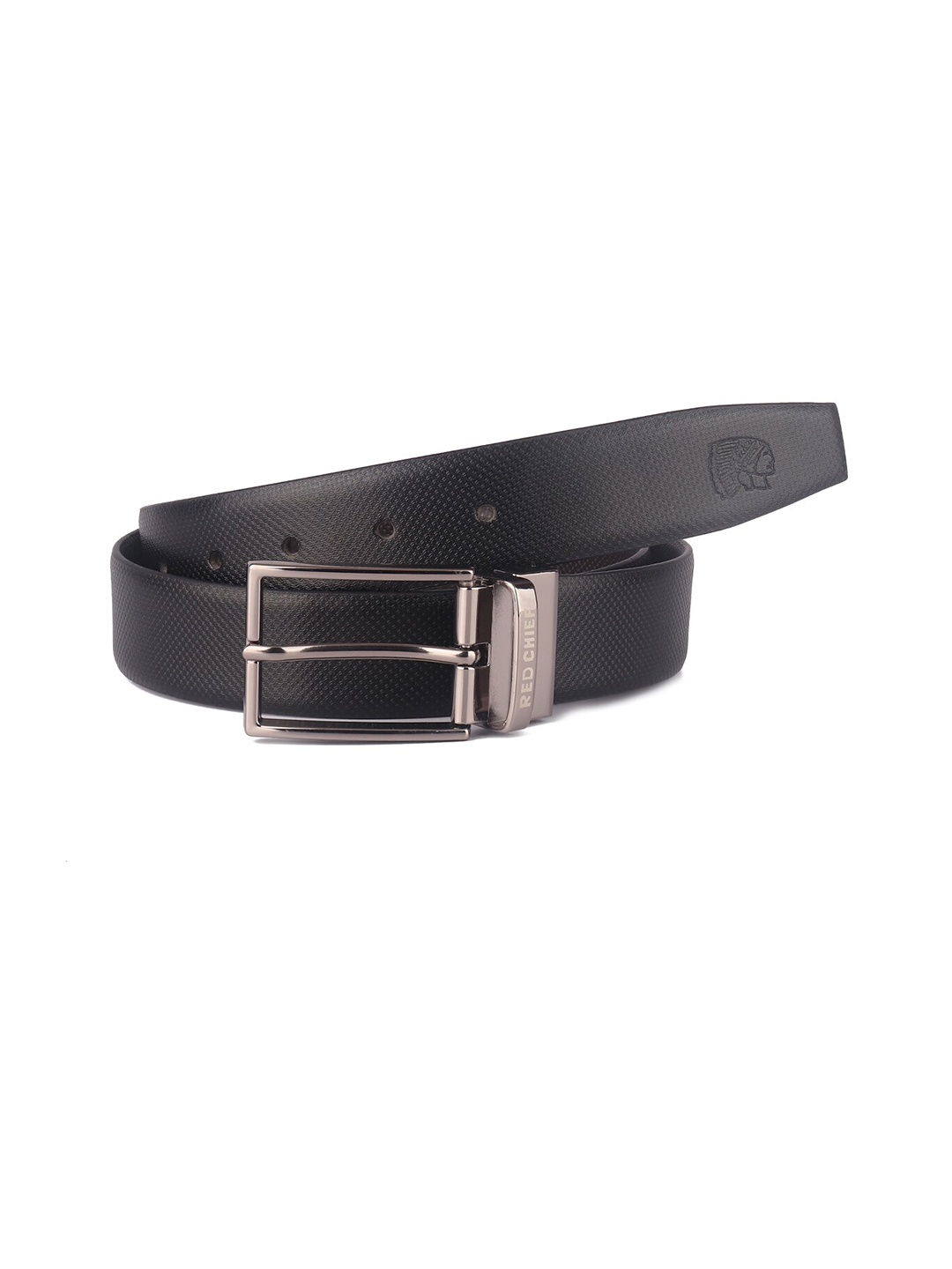 

Red Chief Men Black Textured Leather Formal Belt