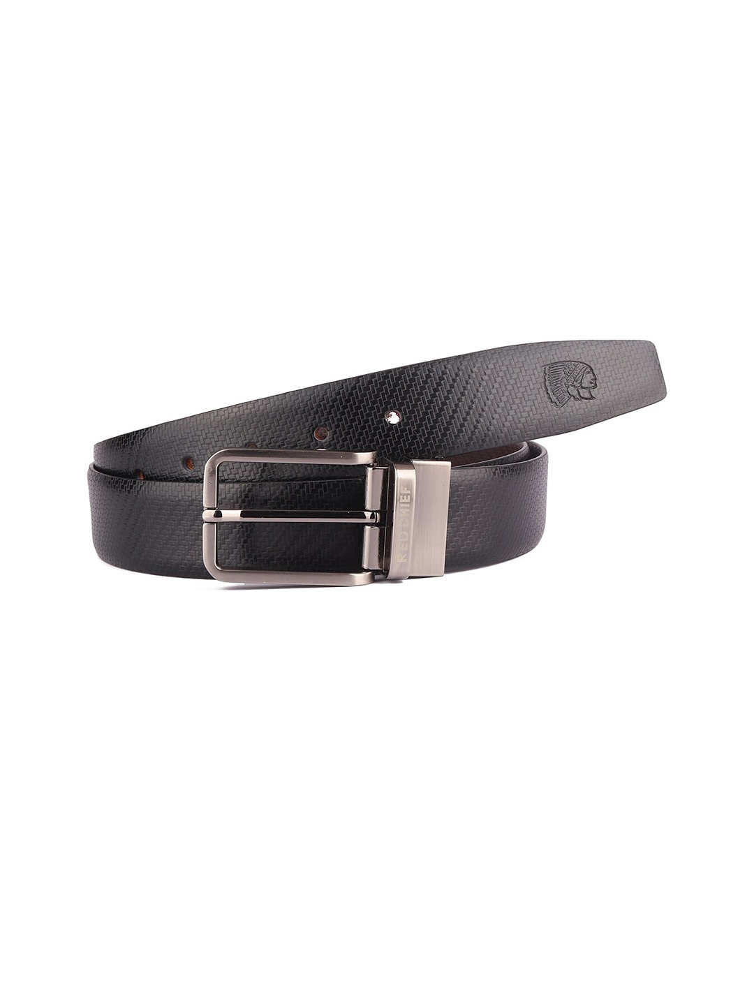 

Red Chief Men Black Leather Formal Belt