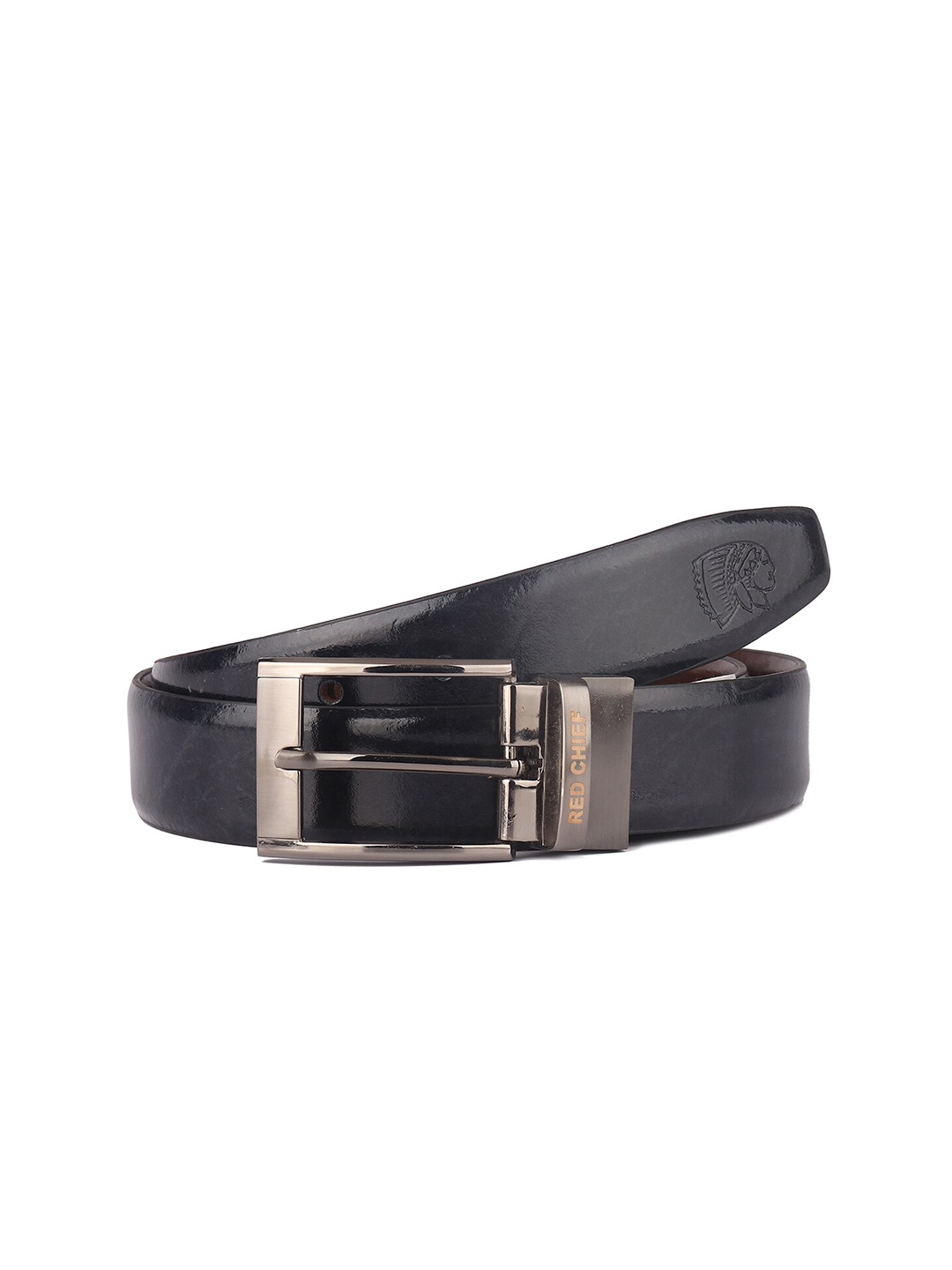

Red Chief Men Black Solid Leather Belt