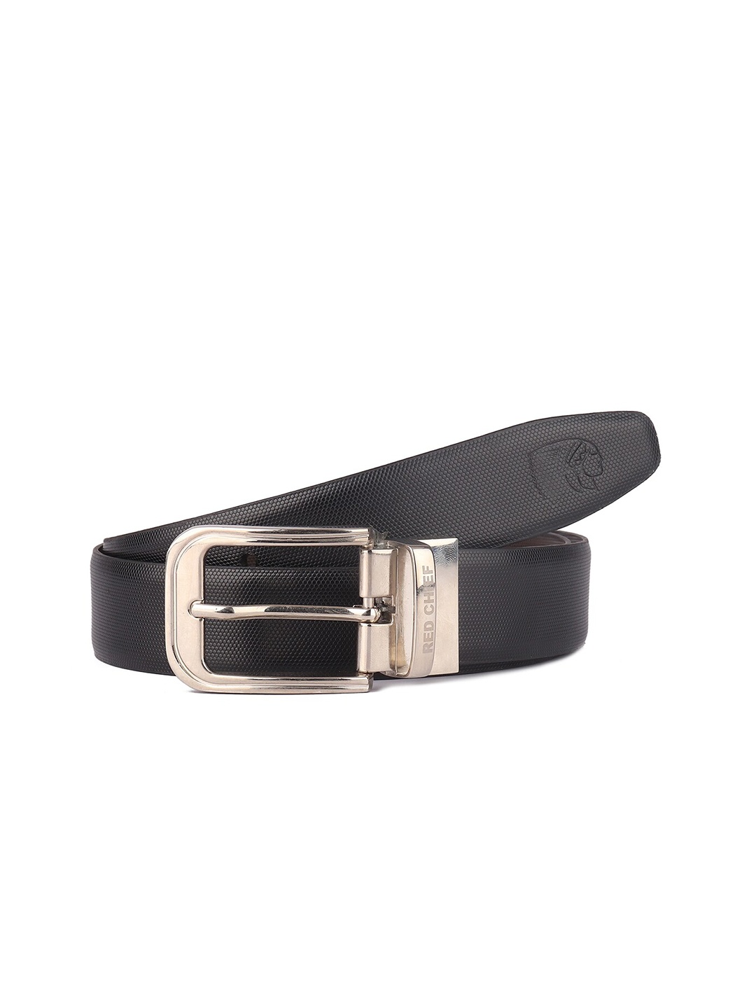 

Red Chief Men Black Solid Leather Belt