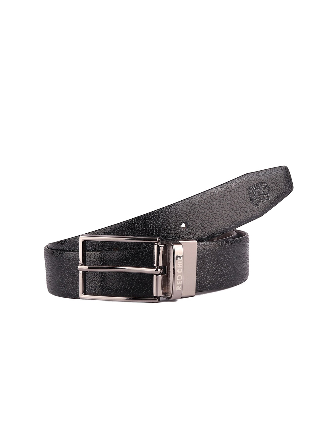 

Red Chief Men Black Solid Leather Belt