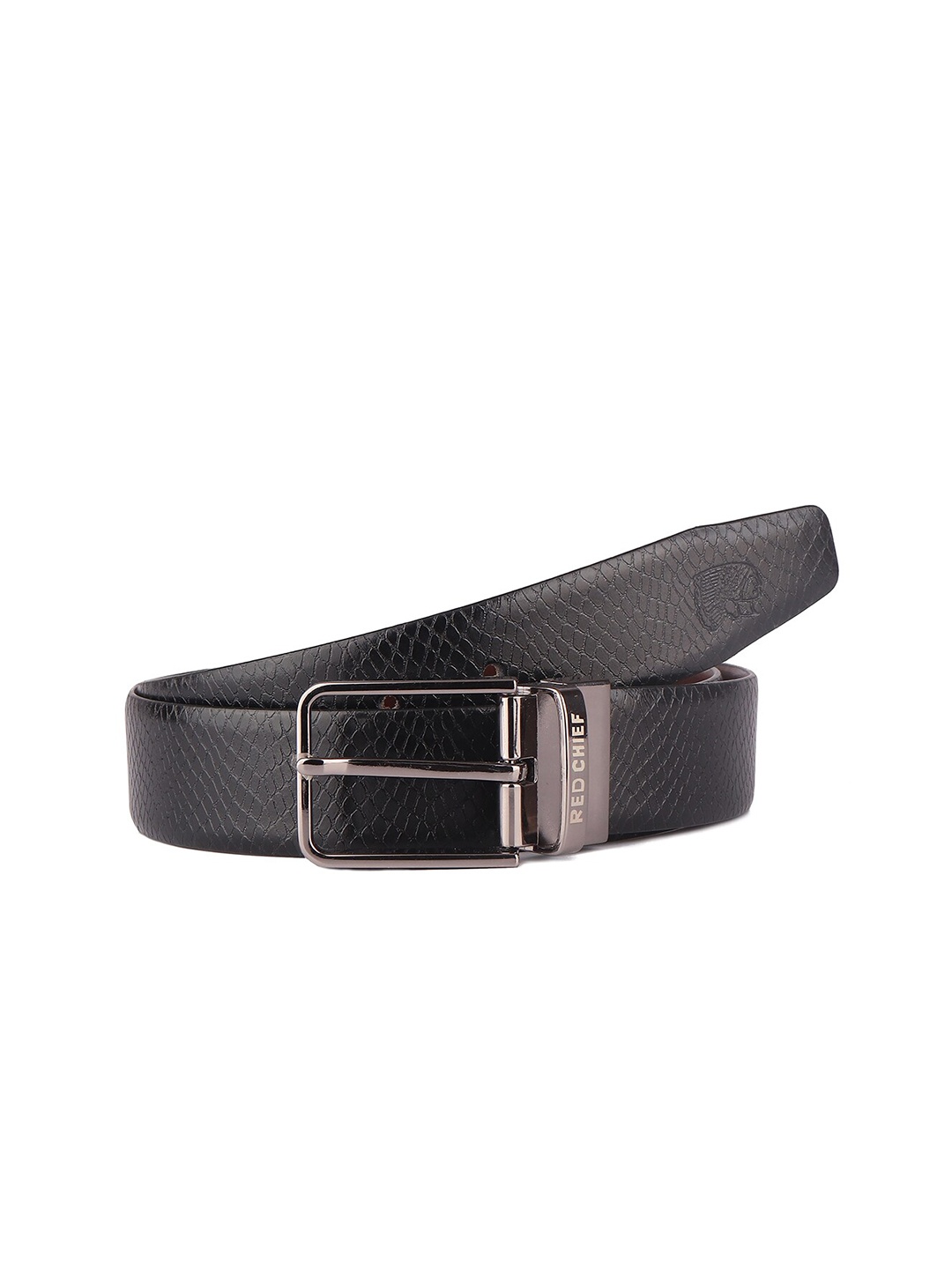 

Red Chief Men Black Leather Formal Belt