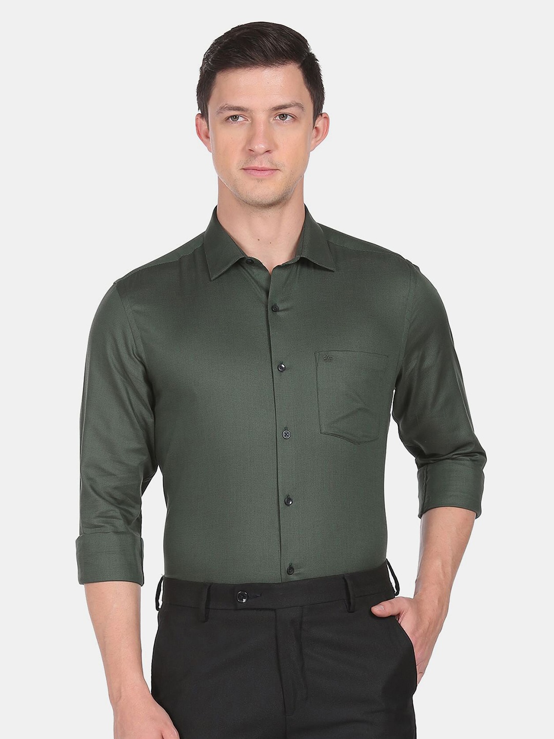 

Arrow Men Self Design Dobby Cotton Formal Shirt, Green