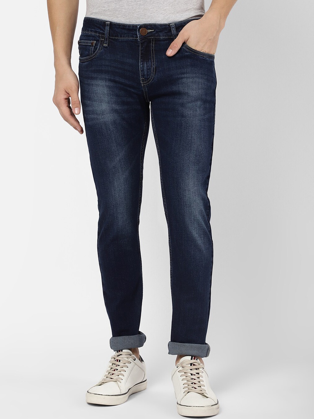 

R&B Men Blue Slim Fit Heavy Fade Jeans