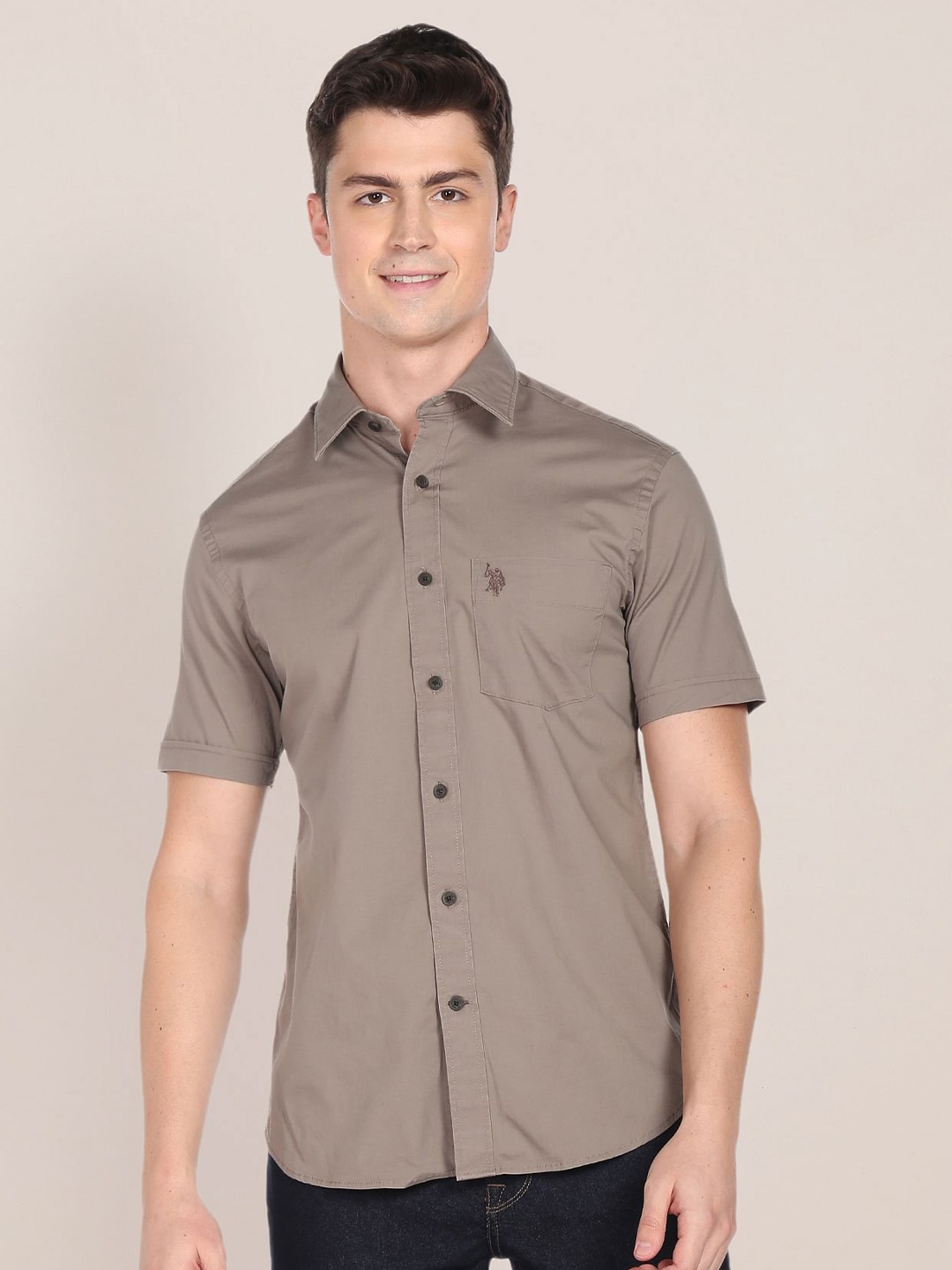 

U.S. Polo Assn. Men Brown Slim Fit Casual Shirt