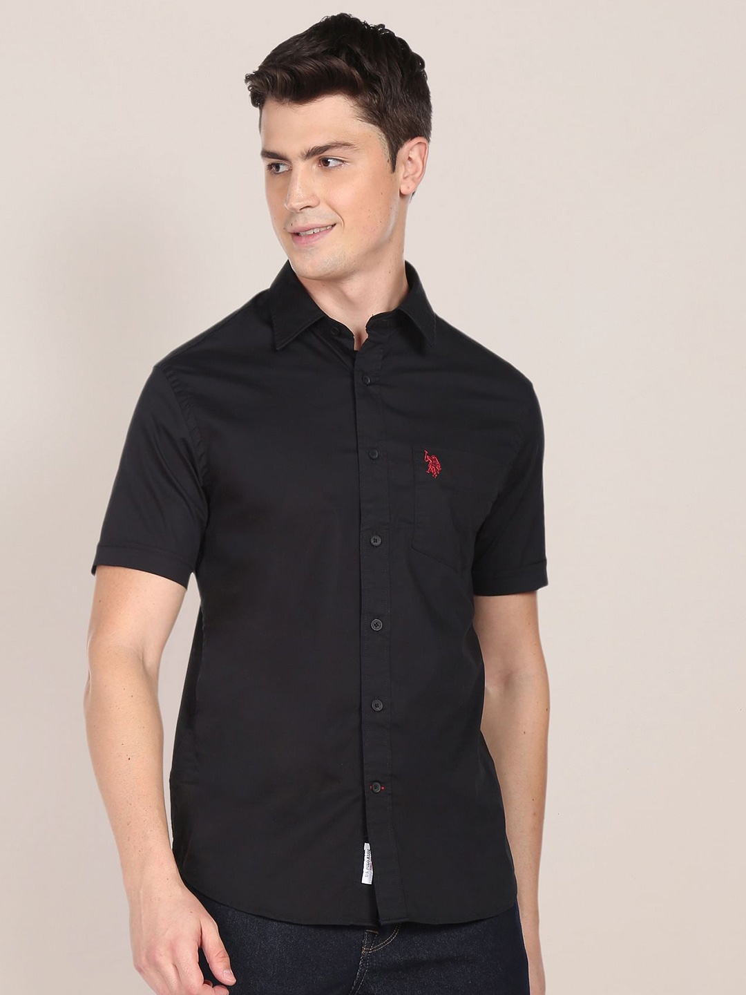

U.S. Polo Assn. Men Black Slim Fit Casual Shirt