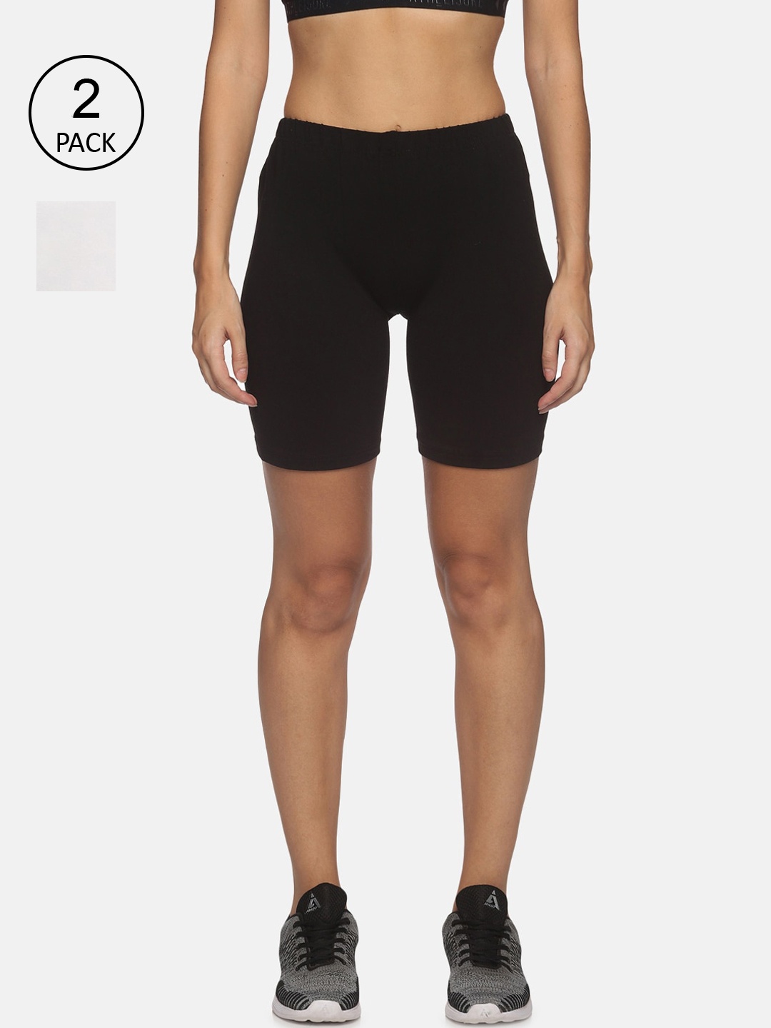 

NOT YET by us Pack Of 2 Slim Fit Outdoor Sports Shorts, Black