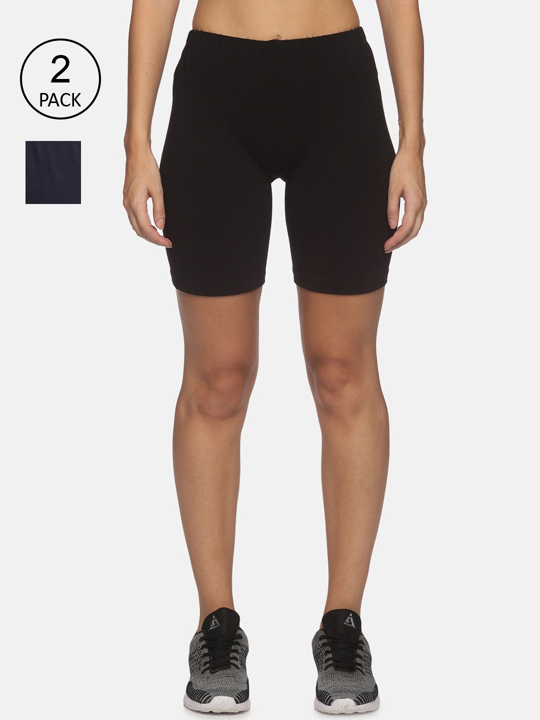 

NOT YET by us Pack Of 2 Slim Fit Outdoor Sports Shorts, Black