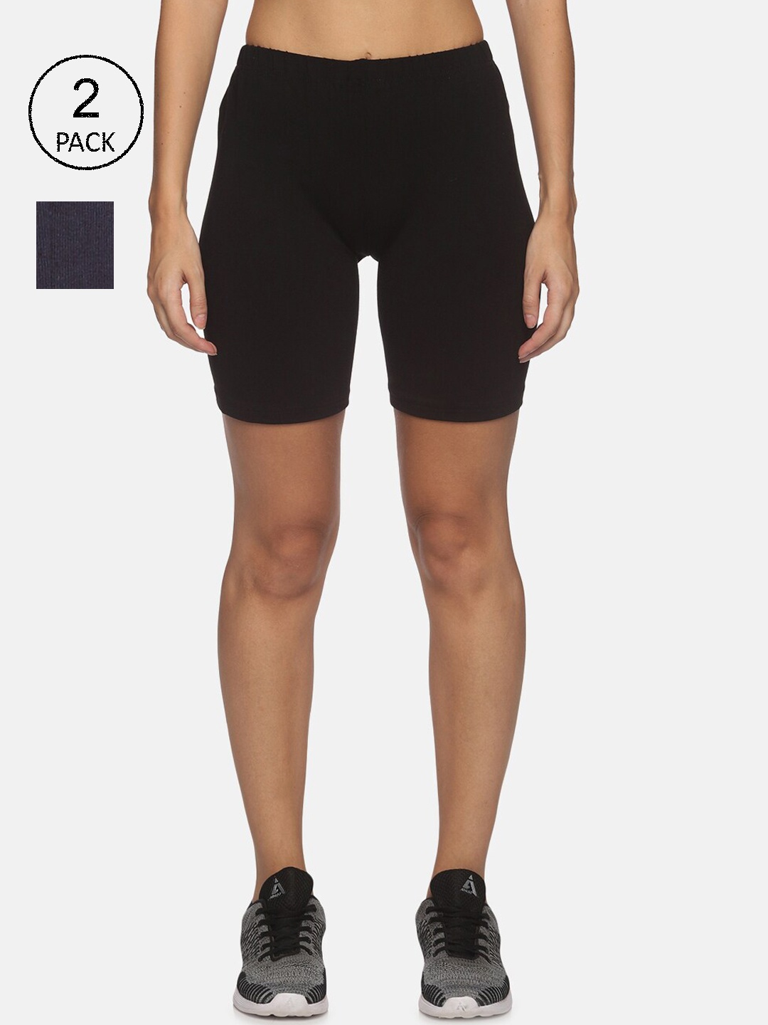 

NOT YET by us Pack Of 2 Slim Fit Outdoor Sports Shorts, Black